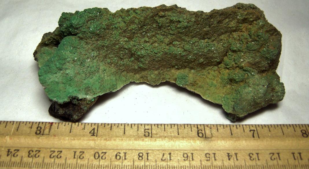 MALACHITE, CALCITE, MAGNETITE - copper mine point, Virgin Gorda, Virgin Islands - ex Morris Museum