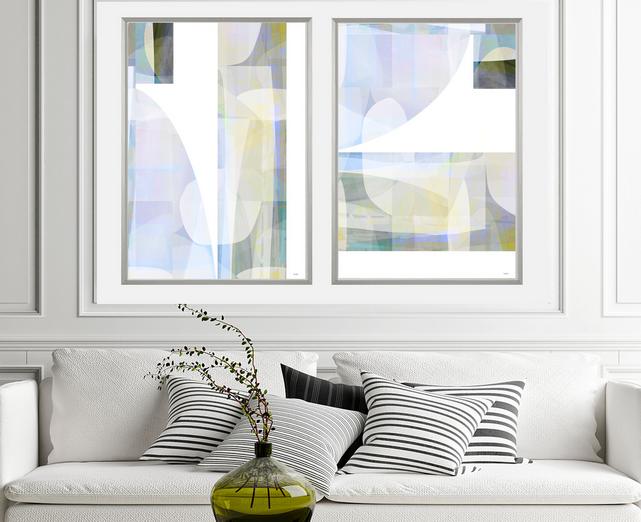 Blue, gray and gold abstract art, #abstract art