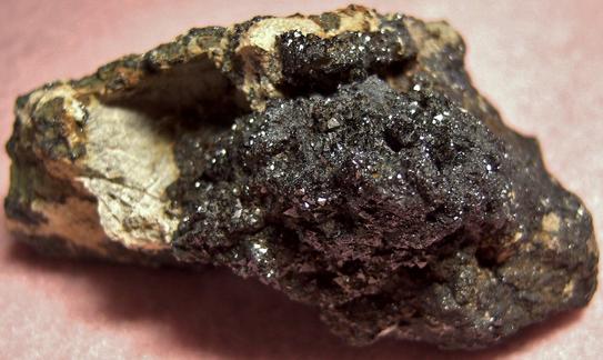 MAGNETITE crystals with ORTHOCLASE, AMPHIBOLE BYSSOLITE, QUARTZ - Hopewell Mines, Warwick (Saint Marys), Warwick Township, Chester County, Pennsylvania, USA