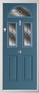 2 panel 2 square 1 arch composite door in duck egg blue