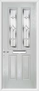 2 Panel 2 Square Composite Door regal sapphire glass