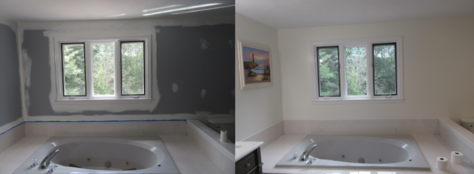 Before and after painting of a bathroom in Taunton.