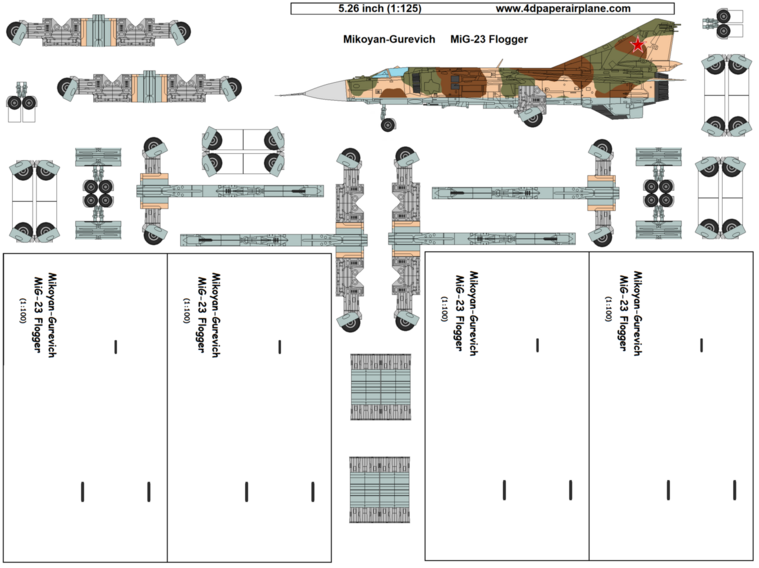 4D model template of Mikoyan-Gurevich MiG-23 Flogger