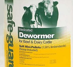 Safeguard Medicated dewormer, mix in with feed for easy application