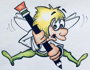 Imagine that! A fairy with a pencil