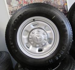 RAM 2500 3500 8 LUG 17" STEEL RIMS WITH FIRESTONE TRANSFORCE TIRES - NEW TAKEOFF