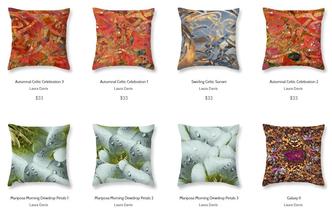 Fine Art Collage Throw Pillow by Laura Davis