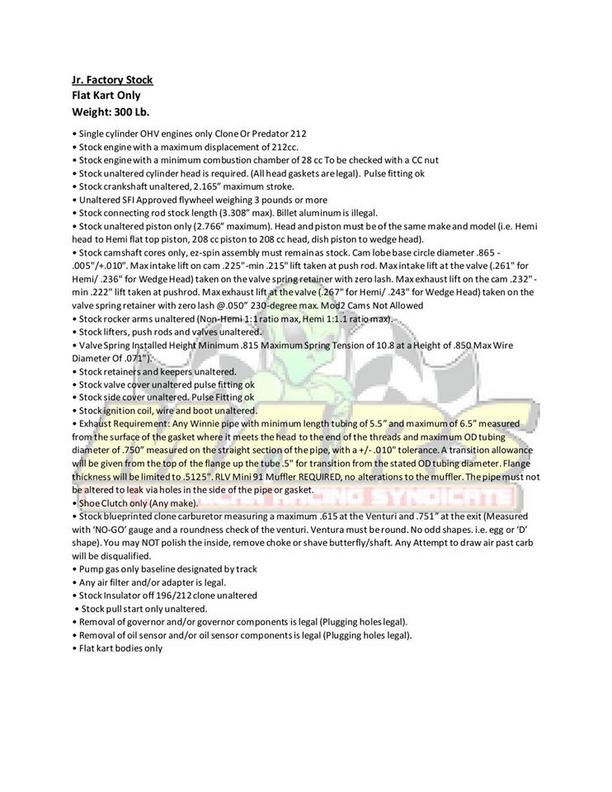 2020 MARS Karting Rules