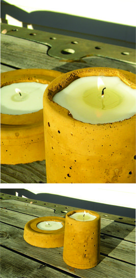 How to make easy DIY Cement candle holder. Great craft for backyard and outdoor living. www.DIYeasycrafts.com
