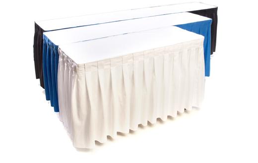 skirted table rentals 4' 6' 8' hahn rentals