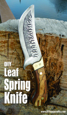 How to easily make a DIY Leaf Spring knife. FREE step by step instructions. www.DIYeasycrafts.com