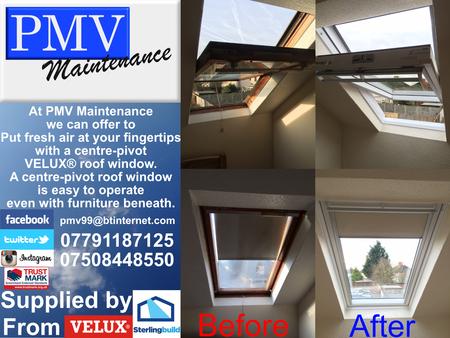 velux roto roof window skylight repair service maintenance installers specialist blind in London centre pivot top hung glass