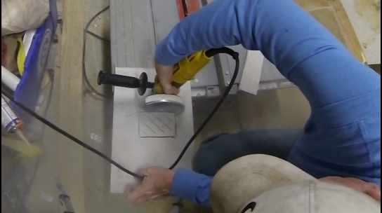 How to cut Hardiebacker cement board with a disc grinder. www.DIYeasycrafts.com