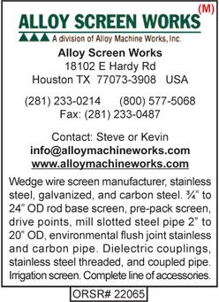 Alloy Screen Works, Alloy Machine Works, Well Screens