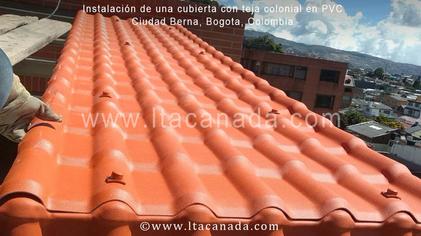 Instalación de teja colonial en pvc, Bogota
