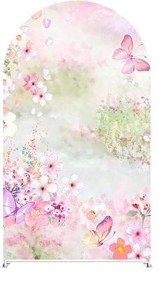 PINK BUTTERFLY ARCH COVER BABYSHOWER BACKDROP