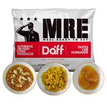 Daff Military-Style MRE Meals Full Day Pack – 1 Apricot Breakfast, 1 Pasta Meal, 1 Paella Meal – 3 Single Meals