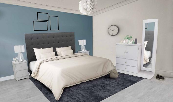 Cama Individual Milan Gris