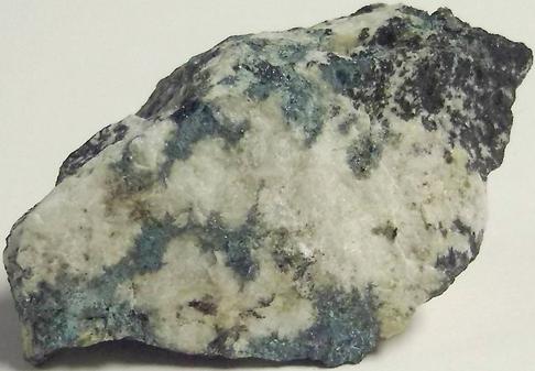 ACTINOLITE, BORNITE, EPIDOTE, CHRYSOCOLLA, CALCITE, Mineral Hill Mine, Louisville, Carroll County, Maryland, USA