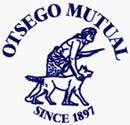 Otsego Mutual logo with DeerSlayer and dog, since 1877