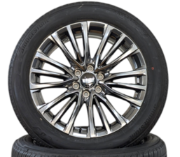 NEW TAKEOFF 6 LUG 22" CADILLAC ESCALADE V WHEELS WITH 27/50R22 BRIDGESTONE ALENZA A/S 02 TIRE