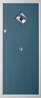 Cottage diamond composite door in duck egg blue