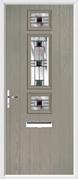 3 Square Strip Composite Door aspen glass