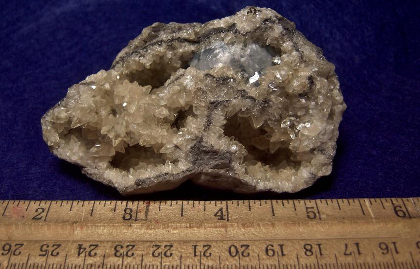 fluorescent CALCITE and CELESTINE, Rt 13 Roadcut, Chittenango Falls, Fenner Township, Madison County, New York, USA
