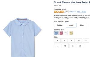 girls SS Peter Pan blouse