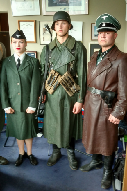 Waffen-SS female auxilery officer, Heer dispatch rider and SD officer