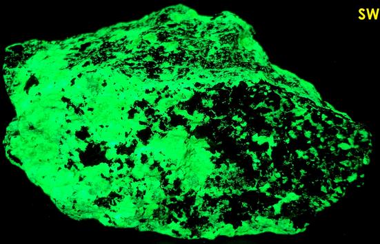 FRANKLINITE and fluorescent green WILLEMITE - Franklin Mine, Franklin, Franklin Mining District, Sussex County, New Jersey, USA – Franklinite type locality - ex Mineral Showcase