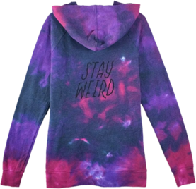 Alien Stay Weird Tie Dye Oversized Hoodie (Thin)