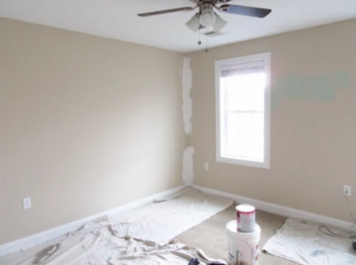 Bedroom wall painting before.