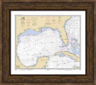 Framed Straits of Florida Chart