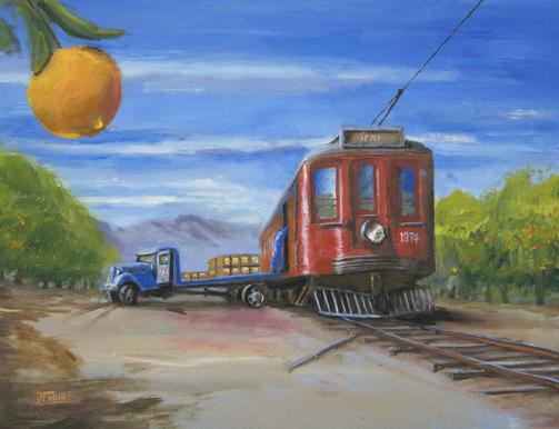 Pacific Electric trolley interurban painting