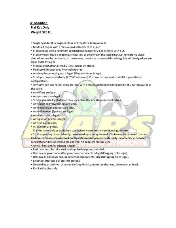 2020 MARS Karting Rules