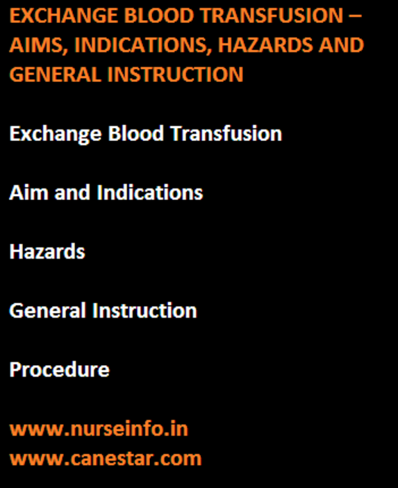 Exchange blood transfusion - procedure