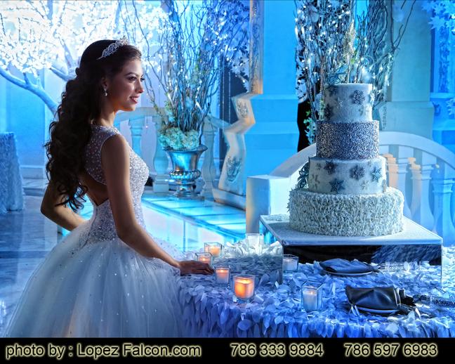 Westin Colonnade hotel Quinces Party Coral Gables cake Winter Wonderland