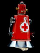 retro robot sculpture art astronaut