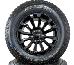 OE WHEEL GM REPLICA BLACK GMC AT4 WHEELS WITH TAKEOFF FALKEN WILDPEAK AT 3wa Tires