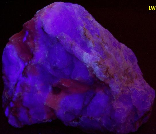 SW LW fluorescent FLUORITE and CALCITE – Nuevo Leon, Mexico