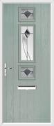 3 Square Strip Composite Door monza glass