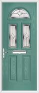 2 Panel 2 Square 1 Arch Composite Door regal sapphire glass