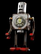 retro robot sculpture art astronaut