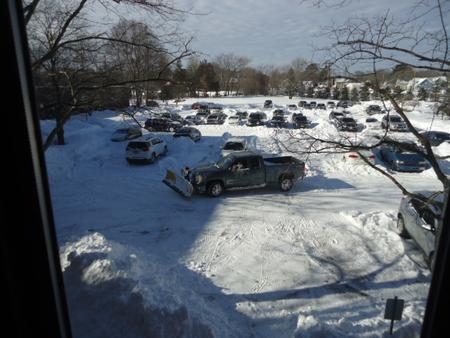 plowing snow in Mansfield, MA.