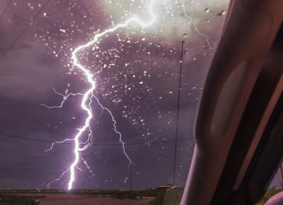 Lightning strike in Texas during storm chasing tour