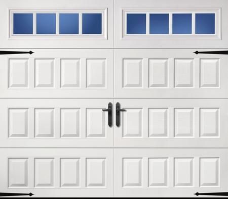 White garage door with hardware Minnetonka