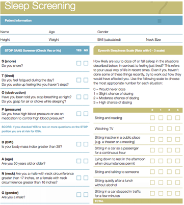 Screening for OSA