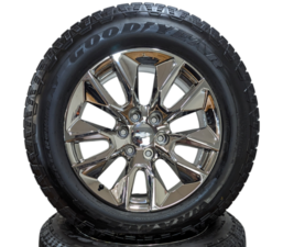 20" Chevy 6 lug Silverado RST Chrome Wheels With Goodyear Trailrunner AT Tires!