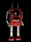 retro robot sculpture art astronaut